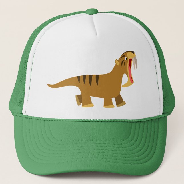 Cute Gaping Mouth Cartoon Thylacosmilus Hat (Front)