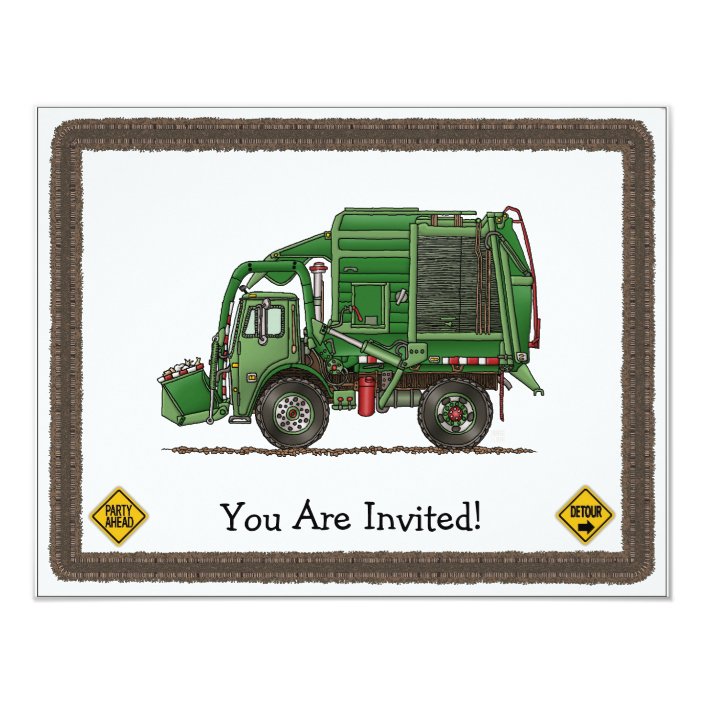 garbage truck invitations