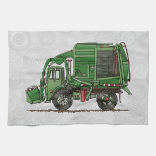 Cute Garbage Truck Trash Truck Tea Towel