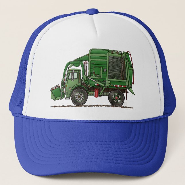Cute Garbage Truck Trash Truck Trucker Hat (Front)