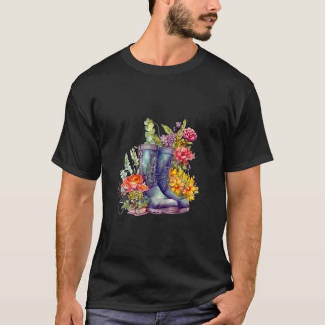 Cute Garden Boots T-Shirt (Front)
