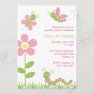 Cute Garden Bugs Invitations