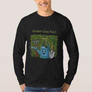 Cute Garden Crew Fun! Cartoon Gardening Tools T-Shirt