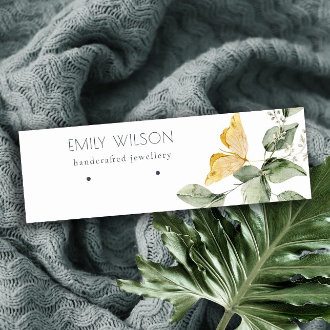 Cute Garden Foliage Butterflies  Earring Display Mini Business Card (Creator Uploaded)