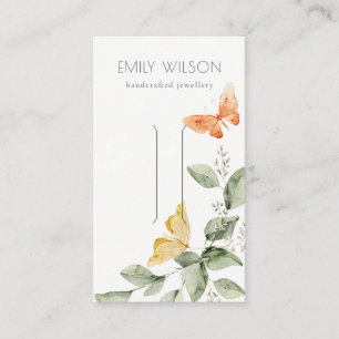 Cute Garden Foliage Butterflies Hair Clip Display Business Card