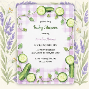 Cute Garden Fresh Theme Cucumber Baby Shower Invitation