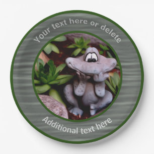Cute Garden Frog Personalized Party   Paper Plate