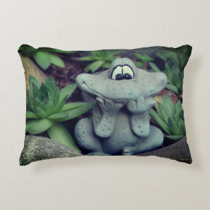 Cute Garden Frog Succulent Garden Decorative Cushion