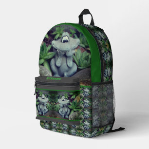 Cute Garden Frog Succulent Garden  Printed Backpack