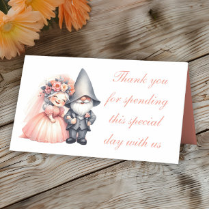 Cute Garden Gnome Garden Tnank You Wedding Place Card