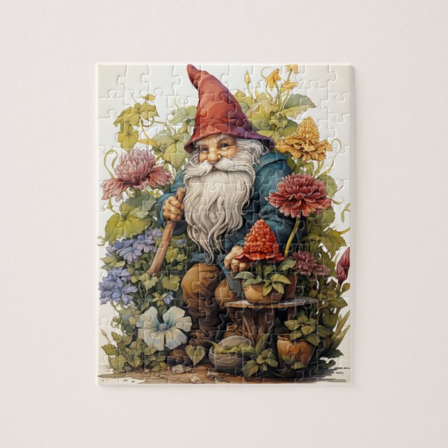 Cute Garden Gnome Jigsaw Puzzle (Vertical)