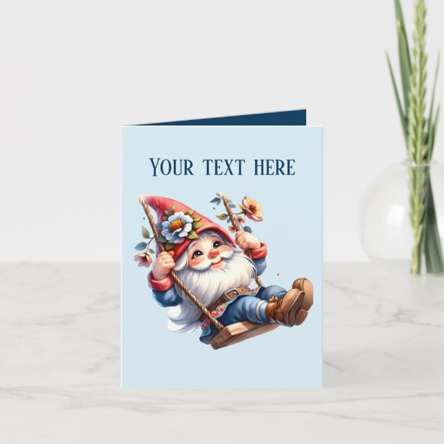 Cute Garden gnome lovers add text  Card (Front)