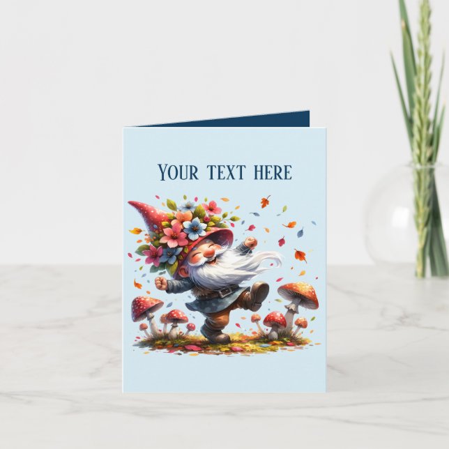 Cute Garden gnome lovers add text Card (Front)