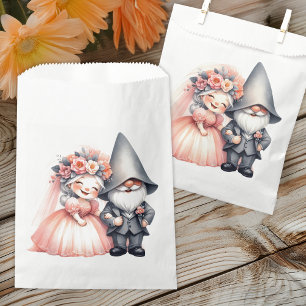 Cute Garden Gnome Orange Rustic Wedding Party Favour Bag