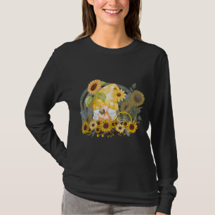 Cute Garden Gnome Sunflower Rainbow Women's Summer T-Shirt