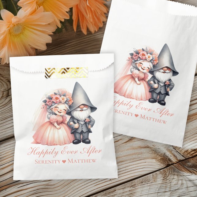 Cute Garden Gnome Wedding  - Happily Ever After Favour Bag (Creator Uploaded)