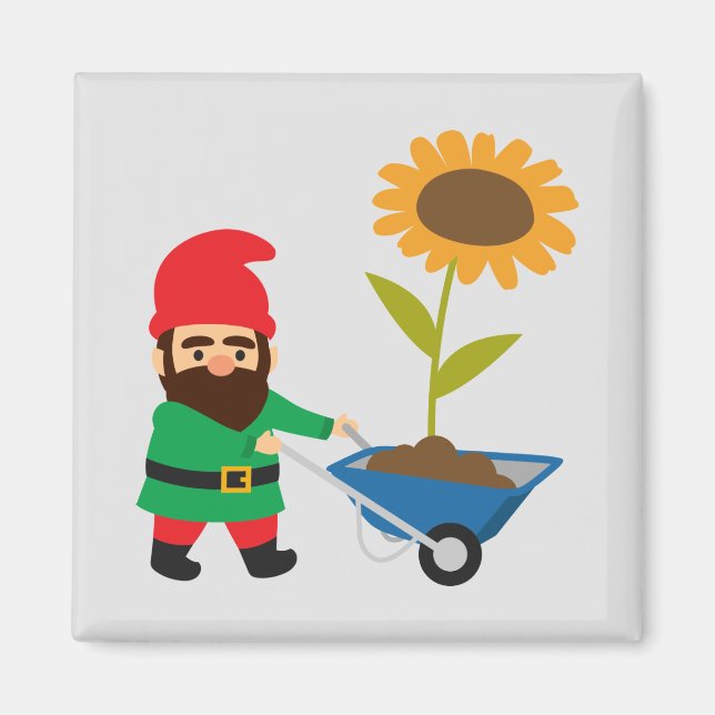 Cute garden gnomes fun magnet (Front)