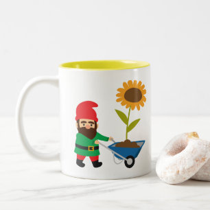 Cute garden gnomes fun Two-Tone coffee mug