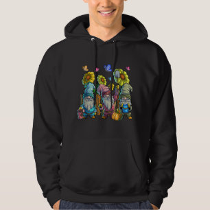 Cute Garden Gnomes with Butterfly Sunflowers Garde Hoodie