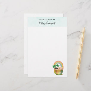 Cute Garden Planter with Rainbow & Clover Stationery