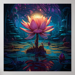 Cute Garden Water Lily Poster