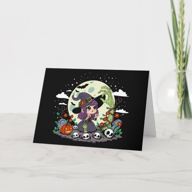 Cute Garden Witch Card (Front)