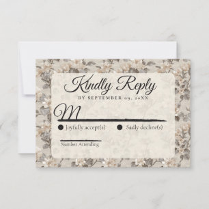 Cute Gardenias Themed Destination Wedding RSVP Card