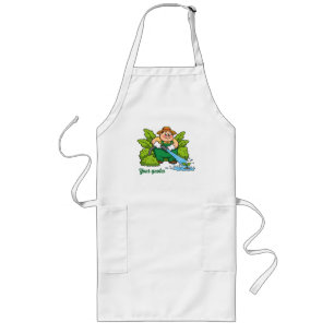 Cute Gardening Farmer Cartoon Artwork Long Apron