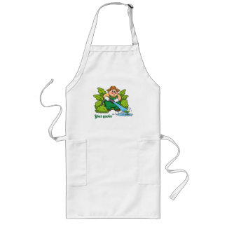 Cute Gardening Farmer Cartoon Artwork Long Apron