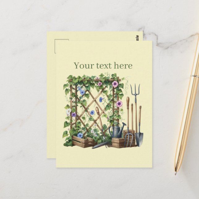 Cute gardening lovers customisable  postcard (Front/Back In Situ)