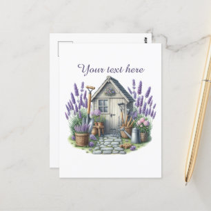 Cute gardening lovers customisable postcard