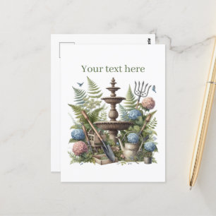 Cute gardening lovers customisable postcard