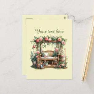 Cute gardening lovers customisable postcard