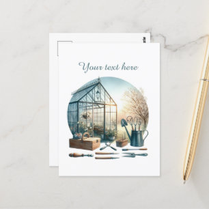 Cute gardening lovers customisable postcard