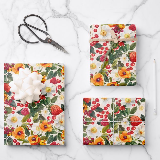 Cute gardening lovers tiled  wrapping paper sheet (Front)