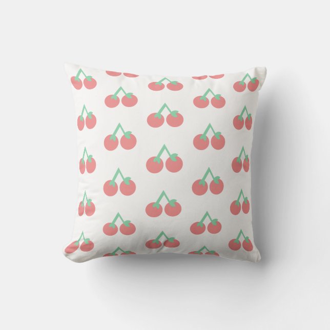 Cute Gardening Spring Cherries Cushion (Front)