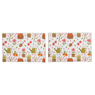 Cute Gardening Tools and Plants Seamless Pattern Pillowcase