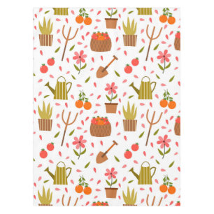 Cute Gardening Tools and Plants Seamless Pattern Tablecloth