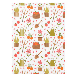 Cute Gardening Tools and Plants Seamless Pattern Tablecloth