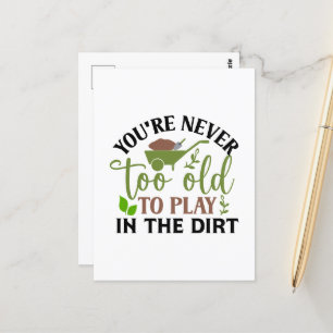 Cute gardening word art dirt postcard