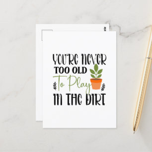 Cute gardening word art dirt postcard