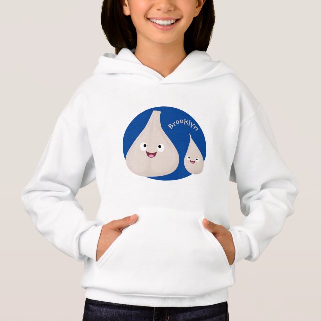 Cute garlic cartoon vegetable illustration (Front)
