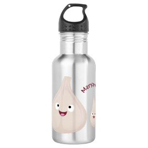 Cute garlic cartoon vegetable illustration 532 ml water bottle