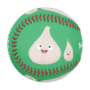 Cute garlic cartoon vegetable illustration baseball