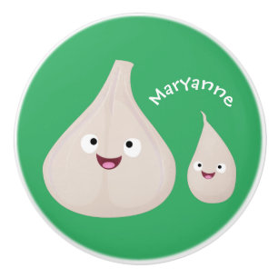 Cute garlic cartoon vegetable illustration ceramic knob