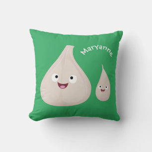 Cute garlic cartoon vegetable illustration cushion