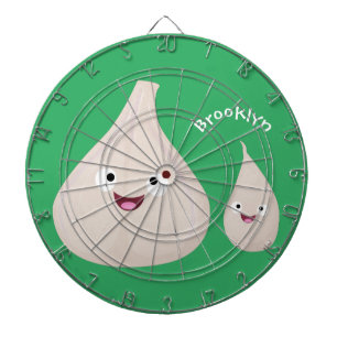 Cute garlic cartoon vegetable illustration dartboard
