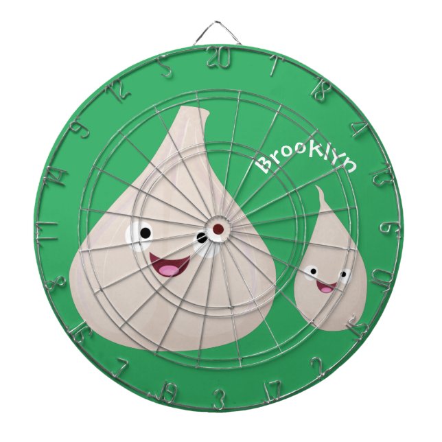 Cute garlic cartoon vegetable illustration dartboard (Front)