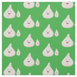 Cute garlic cartoon vegetable illustration fabric