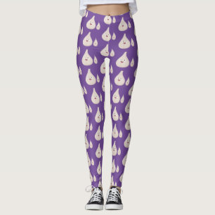 Cute garlic cartoon vegetable illustration leggings